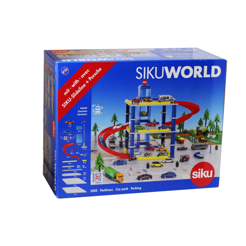 Siku World City Carpark Structure with Vehicle Lift & Porsche 911 Turbo Cabrio