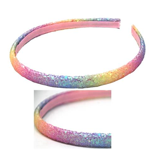 PP Rainbow Narrow Chunky Glitter Headband