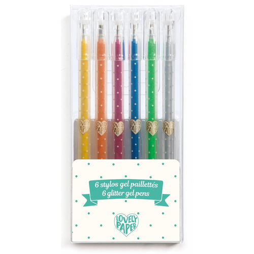 6 glitter gel pens