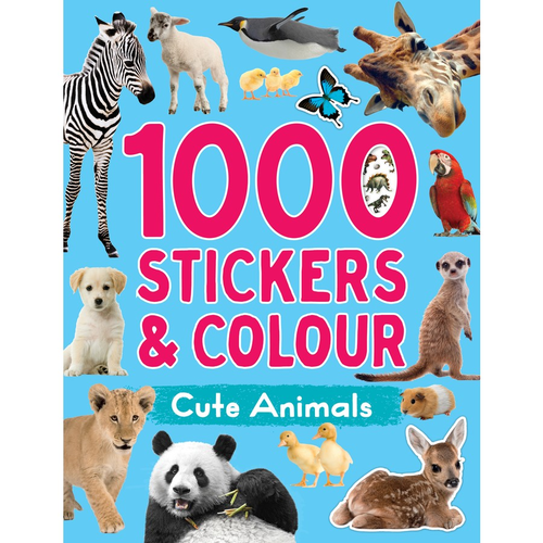 Cute Animals 1000 Stickers & Colour