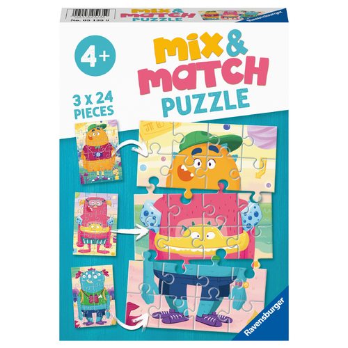 Ravensburger Mix-up Monsters! Mix and  Match Puzzle 3x24 piece