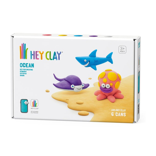 Hey Clay Ocean- Shark, Octopus and Stingray (6 Cans)