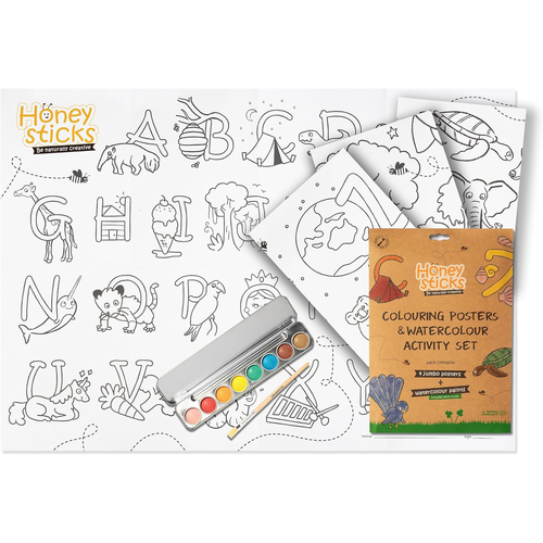 Honeysticks - Jumbo Posters and Watercolour Paints Activity Set