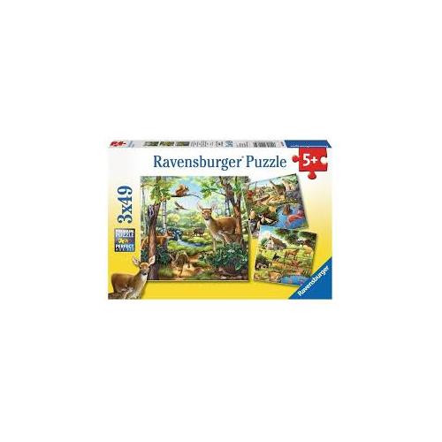 Ravensburger - Forest Zoo and Pets Puzzle 3x49 Piece Puzzles
