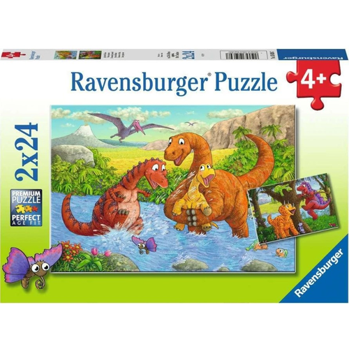 Ravensburger- Dinosaurs at Play -2x24 Piece Puzzles 