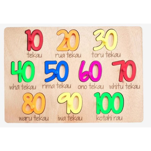 Lulo -Puzzle - Numbers 10-100 in Maori - Brights - Te Reo