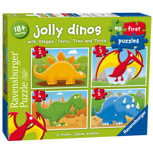 Ravensburger - Jolly dinos First Puzzle 2 - 3 - 4 - 5 Pieces 
