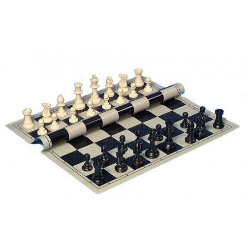 Chess Pieces Plastic Black and White 95mm Weighted