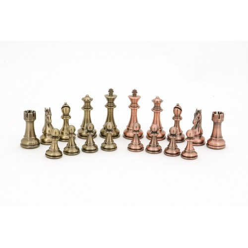 Dal Rossi Italy Bronze & Copper Finish Chess Pieces 101mm
