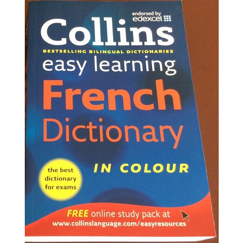 Collins easy learning French dictionary.