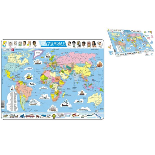 Political Map of World Frame Tray Puzzle