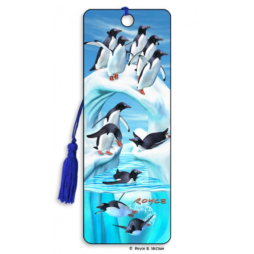 Iceberg Penguins 3D Bookmark