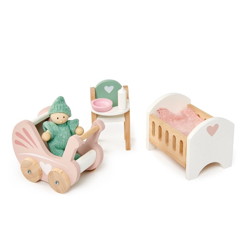 Wooden Nursery Furniture Set Toys Dolls Craniums Books Hobbies Science Art Tenderleaf Doll House Wooden Nursery Furniture Set Toys