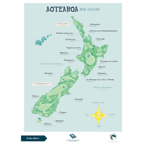 Te Reo Maori Wall Poster - New Zealand A3 