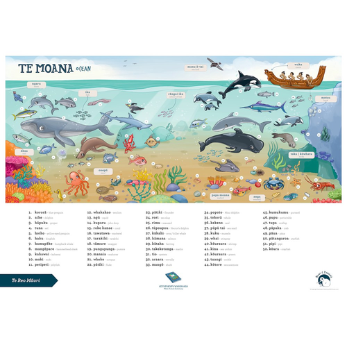 Te Reo Maori Wall Poster - Ocean A2 