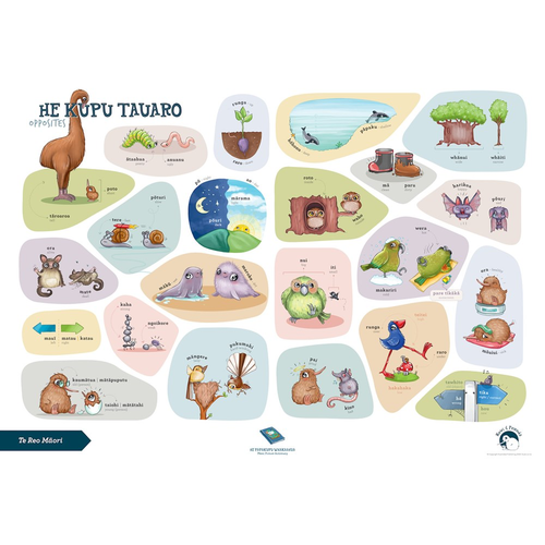 Te Reo Maori Wall Poster- Opposites A2 