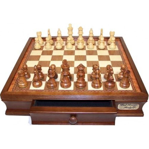 Dal Rossi Chess Set 16", With Boxwood/Sheesham 85mm pieces Wood Double Weighted