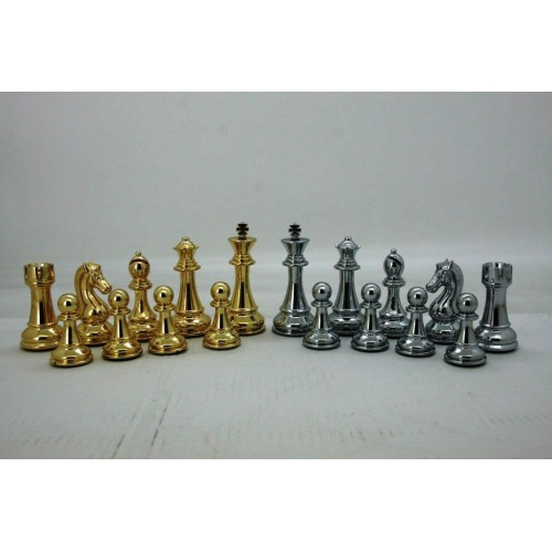 Dal Rossi Italy Gold and Silver Weighted Chess Pieces 110mm Chess Pieces