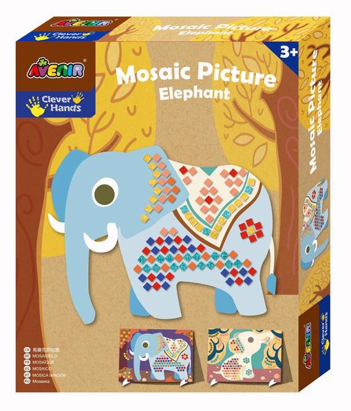 Mosaic Picture Kit Elephants Arts & CraftCraft Kits Craniums