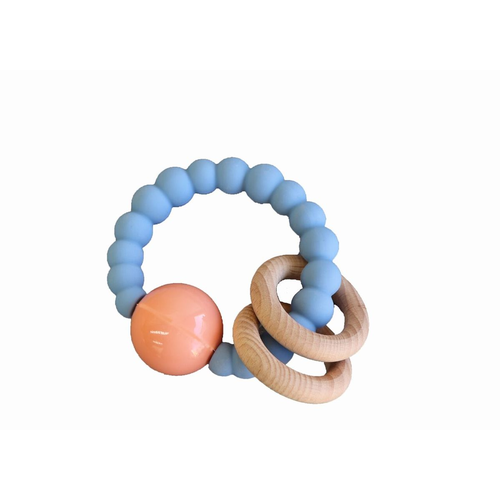 Cloud Teether Blue with Peach