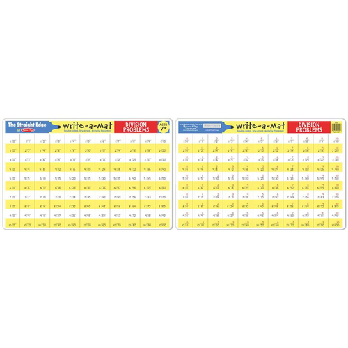 Division Problems Place Mat