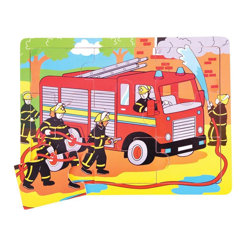 9 Piece Tray Puzzle - Fire Engine