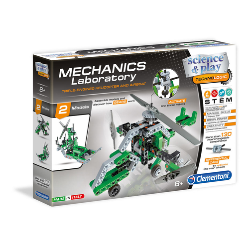 Clementoni- Mechanics Lab Helicopter and Airboat