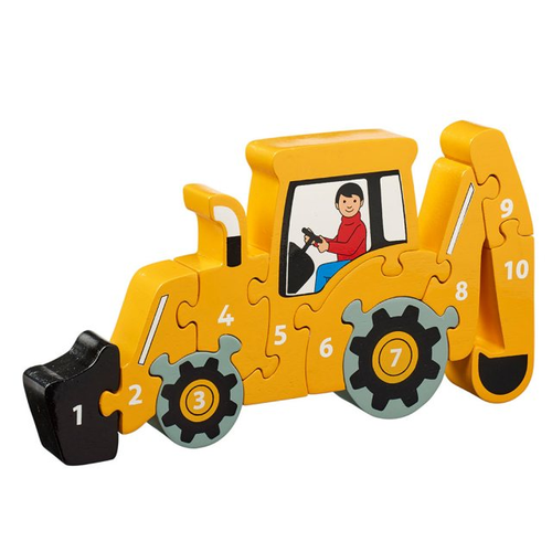 1-10 Wooden Puzzle - Yellow Digger