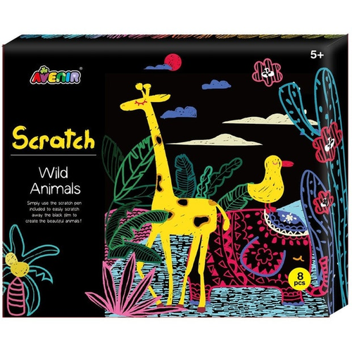 Craft Kit Scratch Wild Animals