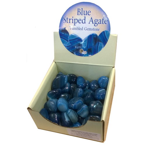 Blue Striped Agate Tumbled Stone