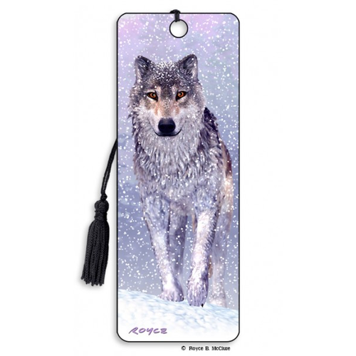 Snow Wolf 3D Bookmark