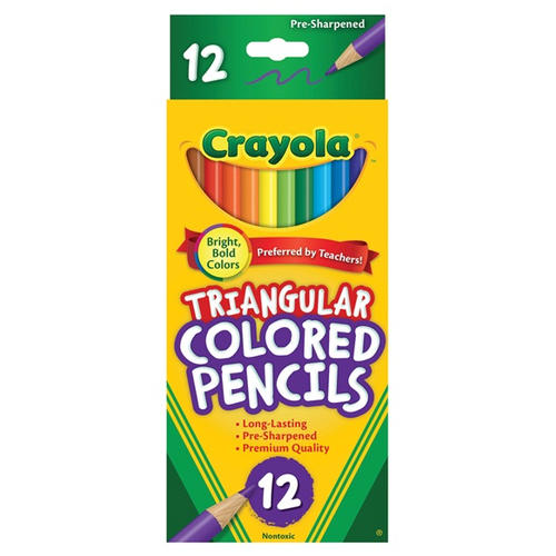 Crayola Triangular Coloured Pencils Full Size 12pk
