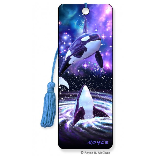 Space Orcas 3D Bookmark